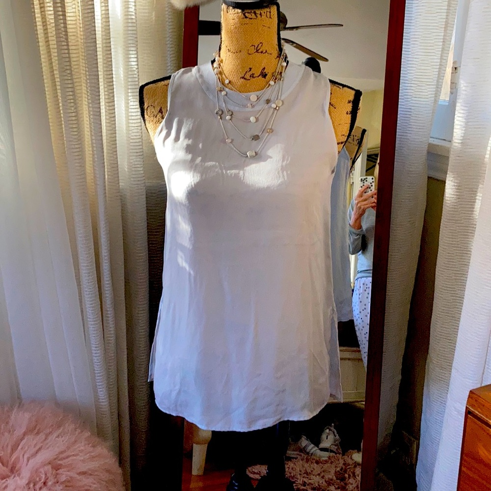 Vince crop sleeve blouse